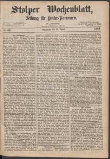 Stolper Wochenblatt. Zeitung f&uuml;r Hinterpommern № 45