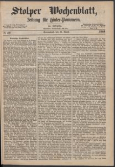 Stolper Wochenblatt. Zeitung f&uuml;r Hinterpommern № 46