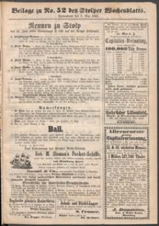 Beilage zu № 52 des Stolper Wochenblatt