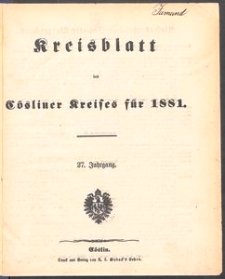 Kreisblatt des Cösliner Kreises 1881