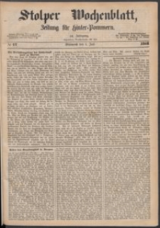 Stolper Wochenblatt. Zeitung f&uuml;r Hinterpommern № 77