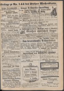 Beilage zu № 144 des Stolper Wochenblatt