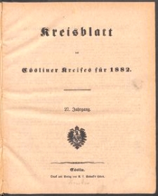 Kreisblatt des C&ouml;sliner Kreises 1882