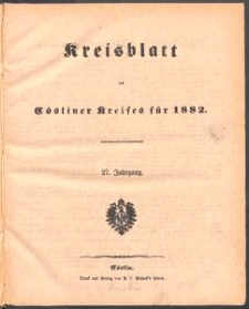 Kreisblatt des Cösliner Kreises 1882
