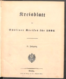 Kreisblatt des Cösliner Kreises 1885