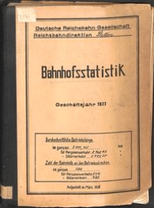 Bahnhofsstatistik [1932]