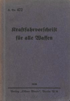 Kraftfahrvorschrift f&uuml;r alle Waffen