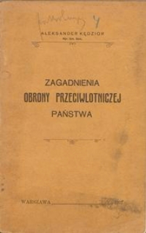 Zagadnienia obrony przeciwlotniczej państwa