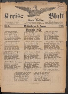 Kreisblatt f&uuml;r den Kreis Bublitz 1879