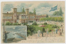 Pocztówka litograficzna z widokiem II Domu Kuracyjnego
