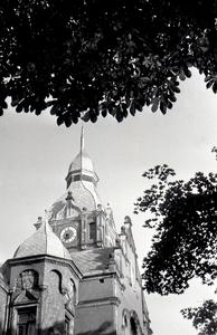 Clock tower with building cupola