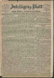 Intelligenz-Blatt f&uuml;r Stolp, Schlawe, Lauenburg und B&uuml;tow Nr. 3.