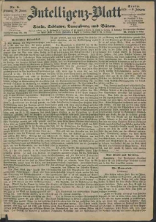 Intelligenz-Blatt f&uuml;r Stolp, Schlawe, Lauenburg und B&uuml;tow Nr. 8.