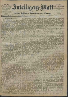 Intelligenz-Blatt f&uuml;r Stolp, Schlawe, Lauenburg und B&uuml;tow Nr. 14.