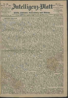 Intelligenz-Blatt f&uuml;r Stolp, Schlawe, Lauenburg und B&uuml;tow Nr. 18.