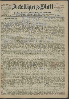 Intelligenz-Blatt f&uuml;r Stolp, Schlawe, Lauenburg und B&uuml;tow Nr. 22.