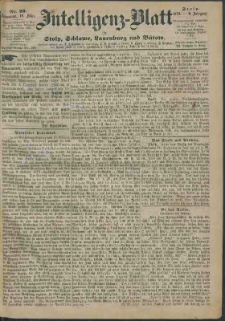 Intelligenz-Blatt f&uuml;r Stolp, Schlawe, Lauenburg und B&uuml;tow Nr. 23.