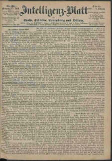 Intelligenz-Blatt f&uuml;r Stolp, Schlawe, Lauenburg und B&uuml;tow Nr. 34.