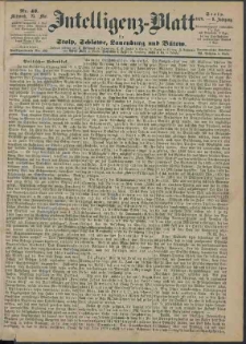 Intelligenz-Blatt f&uuml;r Stolp, Schlawe, Lauenburg und B&uuml;tow Nr. 42.