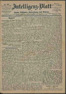 Intelligenz-Blatt f&uuml;r Stolp, Schlawe, Lauenburg und B&uuml;tow Nr. 63.