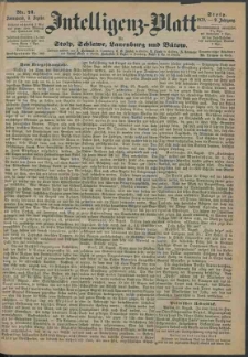 Intelligenz-Blatt f&uuml;r Stolp, Schlawe, Lauenburg und B&uuml;tow Nr. 71.