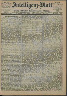 Intelligenz-Blatt f&uuml;r Stolp, Schlawe, Lauenburg und B&uuml;tow Nr. 74.