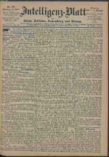 Intelligenz-Blatt f&uuml;r Stolp, Schlawe, Lauenburg und B&uuml;tow Nr. 77.