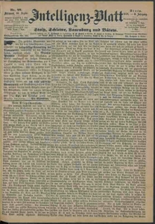 Intelligenz-Blatt f&uuml;r Stolp, Schlawe, Lauenburg und B&uuml;tow Nr. 78.