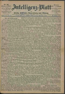 Intelligenz-Blatt f&uuml;r Stolp, Schlawe, Lauenburg und B&uuml;tow Nr. 82.