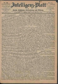 Intelligenz-Blatt f&uuml;r Stolp, Schlawe, Lauenburg und B&uuml;tow Nr. 83.