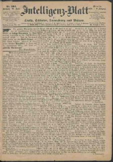 Intelligenz-Blatt f&uuml;r Stolp, Schlawe, Lauenburg und B&uuml;tow Nr. 104.