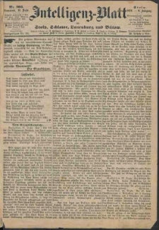 Intelligenz-Blatt f&uuml;r Stolp, Schlawe, Lauenburg und B&uuml;tow Nr. 105.