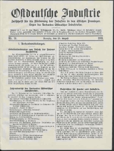 Ostdeutsche Industrie : Organ des Verbandes Ostdeutscher Industrieller / [Red. W. John]. Nr. 16.