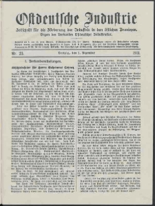 Ostdeutsche Industrie : Organ des Verbandes Ostdeutscher Industrieller / [Red. W. John]. Nr. 23.