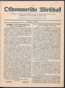 Ostpommersche Wirtschaft, Marz 1934, [Nummer 2]