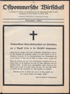 Ostpommersche Wirtschaft, September 1934, [Nummer 5]