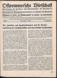 Ostpommersche Wirtschaft, Dezember 1936, Heft 8