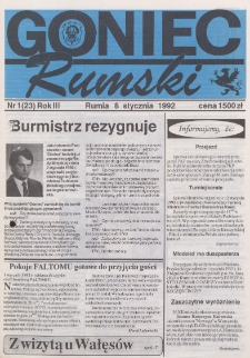 Goniec Rumski, 1992, nr 1