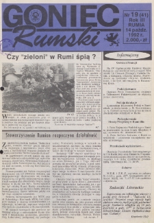 Goniec Rumski, 1992, nr 19