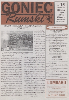 Goniec Rumski, 1994, nr 15