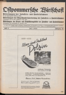 Ostpommersche Wirtschaft, Juli 1938, Heft 6