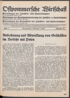 Ostpommersche Wirtschaft, September/Oktober 1938, Heft 9