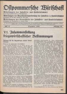 Ostpommersche Wirtschaft, Dezember 1939, Heft 13