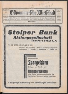 Ostpommersche Wirtschaft, April 1929, Nummer 2