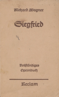 Libretto do opery Richarda Wagnera “Siegfried”