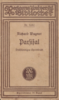Libretto do opery Richarda Wagnera “Parsifal”