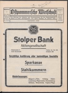 Ostpommersche Wirtschaft, September 1929, Nummer 4