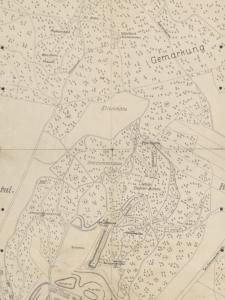 Mapa topograficzna okolicy Łysej G&oacute;ry oraz obecnej Opery Leśnej Sopocie