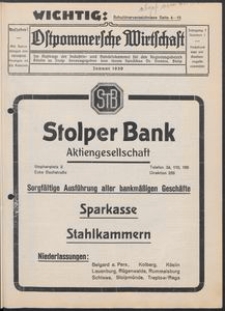 Ostpommersche Wirtschaft, Januar 1930, Nummer 1