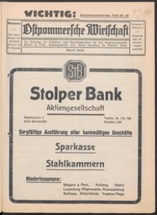 Ostpommersche Wirtschaft, April 1930, Nummer 2